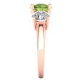 thumbnail image 3 of 3.25ct round cut green natural peridot 18k rose gold 3 stone Bridal Wedding Engagement Promise Anniversary Ring for Women size 7.5, 3 of 7