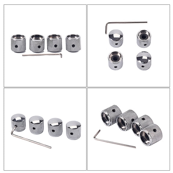 KALLORY Bass Knob in Silver Hexagon for Instrument Repair