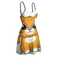 thumbnail image 4 of Cute Orange Cat Cartoon Slip Dress Dress Summer Elegant Women's Dress Women's Clothing, 4 of 6