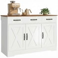 thumbnail image 1 of HOMCOM Buffet Bahut, Armoire de Cuisine Style Ferme 43 Pouces, Blanc, 1 of 10