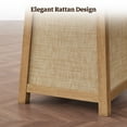 thumbnail image 5 of SICOTAS Solid Wood 3-Piece Small Round Dining Table Set for 2, Mid-Century Modern Natural Rattan 47" Kitchen Table with 2 Upholstered Dining Chairs for Kitchen, Dining Room, or Living Room, 5 of 11