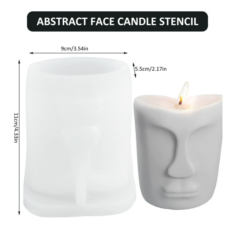 3D Human Face Candle Mold Candle Making Molds Silicone Abstract Candle  Molds Art Portrait Soap Mold