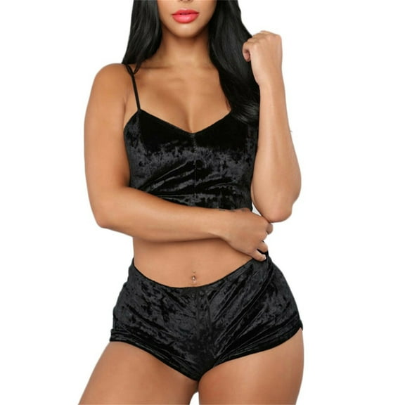 Tbopshirt Sexy Lingerie for Women Clearance Up to 50% off,Womens Lingeries Set New Women Fashion Lingerie Velvet Camisole Bow Shorts Set Plus Size Bra Underwear,Valentines Day Gift for Her
