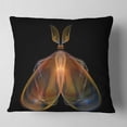 thumbnail image 2 of Designart Orange Fractal Butterfly in Dark - Abstract Throw Pillow - 16x16, 2 of 5