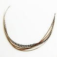 thumbnail image 2 of Sexy Sparkles Natural Rooster Feather Hair Extensions Grizzly/Ginger with Browns Beige Feathers for Hair Extension - 5"-7" - 5 Feathers, 2 of 6
