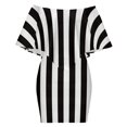 thumbnail image 6 of Black And White Vertical Women's Off The Shoulder Ruffles Summer Wedding Guest Loose Casual Party Beach Dress, 6 of 9