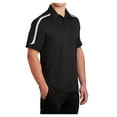 thumbnail image 4 of Mens Tricolor Shoulder Micropique Sport-Wick Polyester Polo Black/ Iron Grey/ White X-Small, 4 of 8