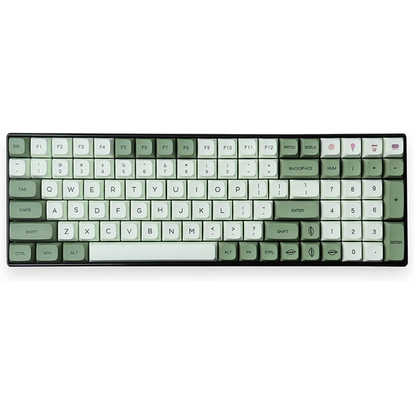 Matcha Keycaps 124 Keys PBT XDA Profile Dye Sublimation Fit for 61/87/100/104/108 Cherry Mx Switches Mechanical