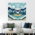 thumbnail image 3 of Idea4wall 2pcs Nordic Style Snowy Mountain & Pine Trees Stick Wallpaper Removable Wall Murals Large Wall Stickers for Home Decoration, 48"x48", 3 of 5