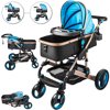 VEVOR Baby Stroller 2 in 1 Pram For Newborn High View Pushchair Folding Carriage