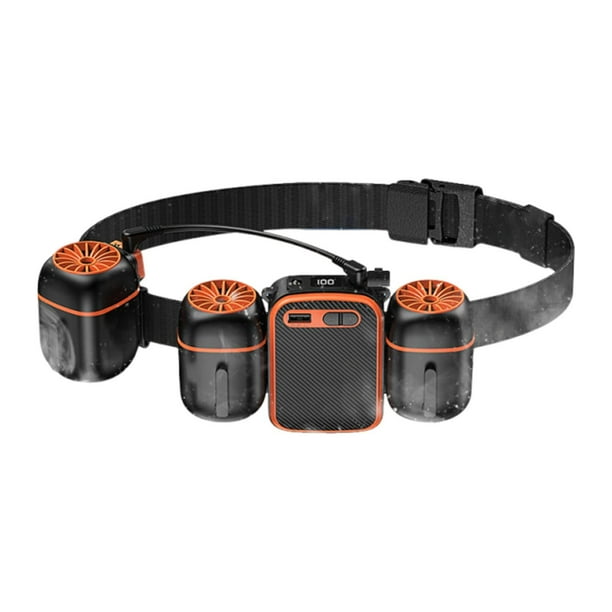 Ventilador de cintura portátil Ventilador portátil Silencioso Recargable por USB Manos libres Regalo de cintura B