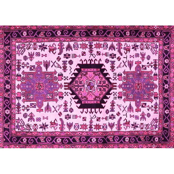 Ahgly Company Indoor Rectangle Persian Pink Traditional Area Rugs, 8' x 12'