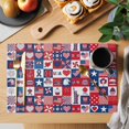 thumbnail image 2 of Collage Placemats Set of 2, Independence Day U. S. Flag Themed Bald Eagle Firework Plaid Non-Slip Place Mats Washable Table Mats for Kitchen Dining Table Decorations Indoor/Outdoor, 2 of 9