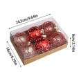 thumbnail image 2 of Hvmvliv Christmas Ornaments 6Pc 3.12inch Clear Christmas Tree Balls Decorations Transparent Painted Shatterproof Xmas Balls Hanging Boxed for Christmas Tree Pendant Red, 2 of 5