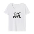 thumbnail image 1 of Camiseta de cuello redondo para mujer, moderno disfraz de cuello redondo, tops de verano para ir al trabajo S, 1 of 7