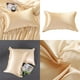 thumbnail image 4 of Juego de fundas de almohada de satén de seda (tamaño king, queen y estándar). Beige, 4 of 9
