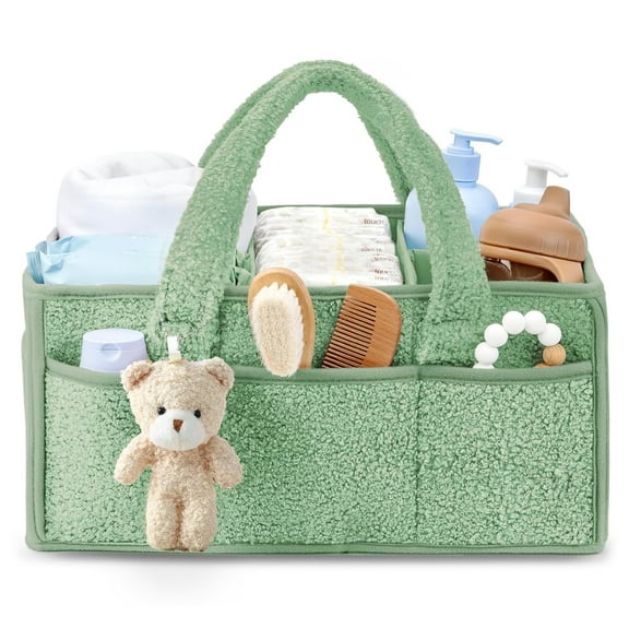 Allhall Baby Diaper Caddy Organizer, Portable Diaper Storage Basket Bin for Wipes, Newborn Baby Essentials Registry Search Must Haves, Car Caddy Organizer, Shower Gift Basket for Boy & Girl