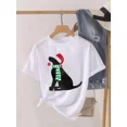 thumbnail image 4 of Camiseta con estampado de ciervo de dibujos animados para mujer, Top de vacaciones de Navidad, camisa de Año Nuevo para mujer, ropa, camiseta gráfica, 4 of 5