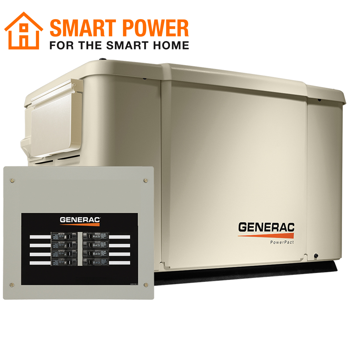 Generac PowerPact 7500/6000 Kilowatt, Air-Cooled Home Standby Generator with Automatic Transfer Switch, Non Portable, Model #6998 - image 3 of 10