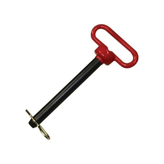 Double HH Steel Hitch Pin Heavy Duty - 1 in. Dia x 7.5 in. L, Heat-Treated, Hairpin Clip