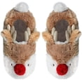 thumbnail image 6 of Womens Memory Foam Slippers Cute Animal Fuzzy Christmas Reindeer Indoor Slippers Warm Fleece Ankle Boots House Shoes, 6 of 13