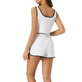 thumbnail image 3 of INSPIRE CHIC Women's Ribbed Pajama Sets Sleeveless Crop Tank Top and Shorts 2 Piece Lounge Outfits Sets L White, 3 of 6