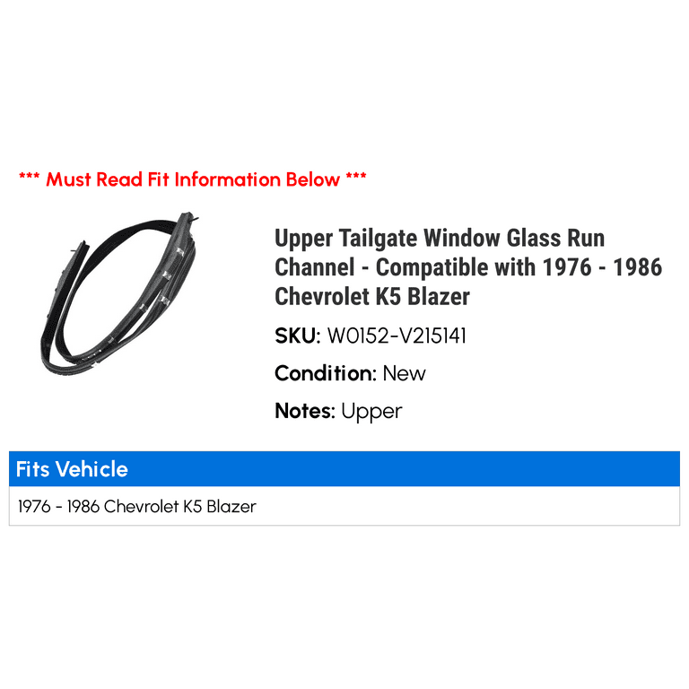 Q&A 73 K5 Blazer Parts Catalog, Rear Window, Tailgate, 56 OFF