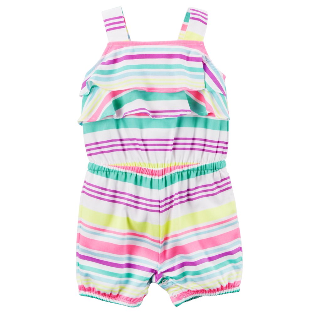 Carter's - Carter's Baby Girls 1 Pc Striped Romper - Walmart.com ...