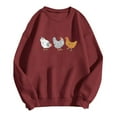 thumbnail image 2 of Red Oversized Sweartshirts for Womens Chicken Sweatshirt Printed Women's Chicken Sweatshirt Chicken Lover Gift Chicken Mother Shirt Going Out Tops for Women, 2 of 3