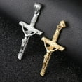 thumbnail image 6 of 14K Yellow Gold Religious Crucifix Jesus Cross Necklace Pendant Golden Color Silver Color for Men Women Box Chain jewelry, 6 of 7