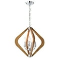 thumbnail image 4 of Vissent 18 in. 4-Light Indoor Faux Wood Grain Finish Chandelier with Light Kit, 4 of 5