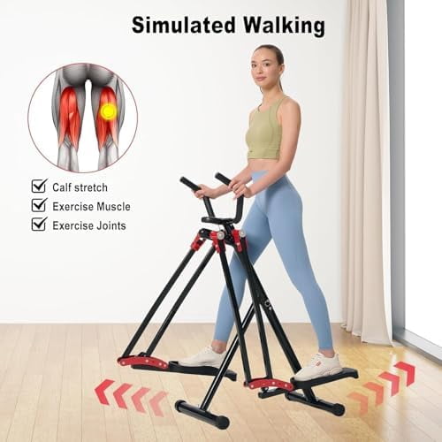 Air Walker Exercise Machine, Home Space Walker Aerobic Stepper, Foldable Elliptical for Small Spaces - Cross Trainer Glider Exercise Machine for Men and Women Fitness Equipment