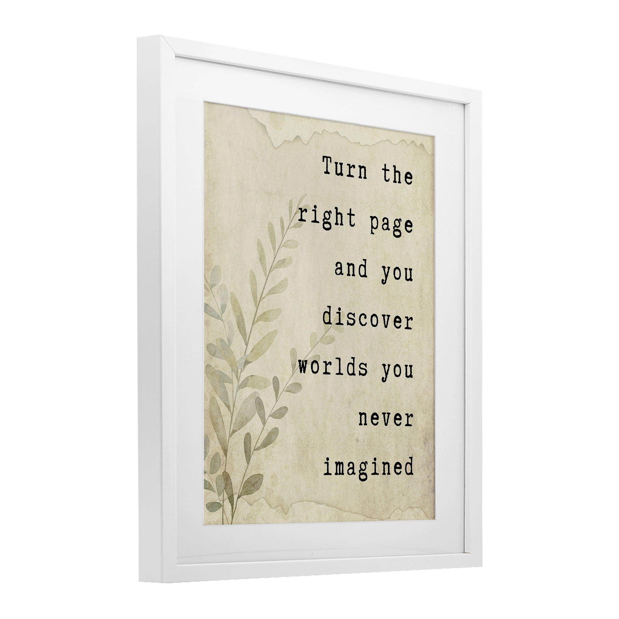 Stupell Industries Literary Wonders Quote White Framed Print Under Glass, design by Julia Frost