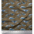 thumbnail image 1 of Soimoi Cotton Duck Fabric Stripes & Whale Fish Ocean Fabric Prints by Yard 42 Inch Wide, 1 of 3