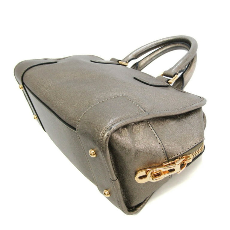 Pre Owned Loewe Amazona 28 Women s Leather Handbag Bronze Good Walmart