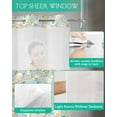 thumbnail image 4 of No Hook Shower Curtain with Snap in Liner, Vintage Flower Pink Camellia Floral Light Blue Hotel Shower Curtains for Bathroom, Washable Shower Curtain Liner Set with Mesh Top Window, 36"x78", 4 of 6