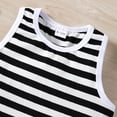 thumbnail image 5 of LNMQLPDBS Unisex Baby Short Sets Sleeveless Striped Summer Vest Tank Top & Shorts 2pcs Casual Outfits Toddler Gym Shorts Baby Girl Loose Soft Breathable Clothes for Sun Day Black 2-3 Years, 5 of 9