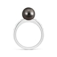 thumbnail image 2 of ANGARA Tahitian Cultured Pearl Ring with Flush-Set Diamonds in 14K White Gold for Women | June Birthstone, Birthday, Anniversary, Jewelry Gift for Women | Pearl Ring, 2 of 9