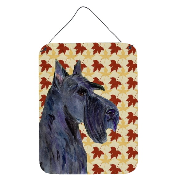 Scottish Terrier Fall Leaves Portrait Wall or Door Hanging Prints