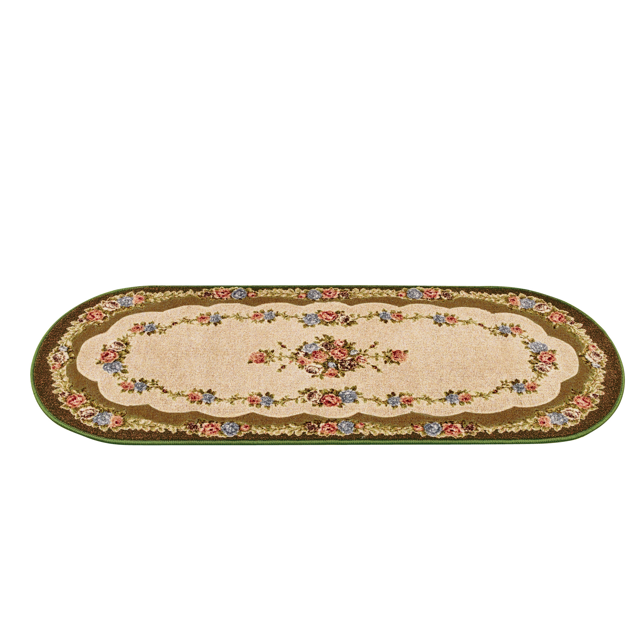Collections Etc Rosewood Floral Ovalshaped Accent Rug BLUE 20"X34"