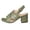 Green, variant on Xdegoge Heeled Sandals for Women Chunky Block Heel Criss Cross Wide Straps Open Toe Ankle Buckle Dressy Party Wedding Evening Comfortable Summer Shoes