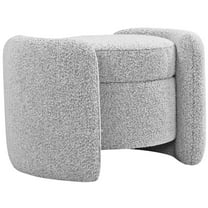 Meridian Furniture Horizon Grey Boucle Fabric Ottoman