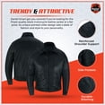 thumbnail image 3 of Daniel Smart Men Motorcycle Leather Jacket Black Fashion Leather Jacket with Pointed Collar, 3 of 7