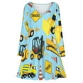 thumbnail image 3 of Construction Trucks Vehicles Pattern - Excavator Dump Truck Backhoe And More Long Sleeve Dresses For Women Vintage Elegant Party Dress Oversized V-neck Dress S-8XL, 3 of 7