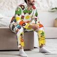 thumbnail image 5 of Wukai Transports with Animals Men's Long-Sleeve Pajama Set - Comfortable Sleepwear with Button-Down Shirt and Pants-Small, 5 of 6