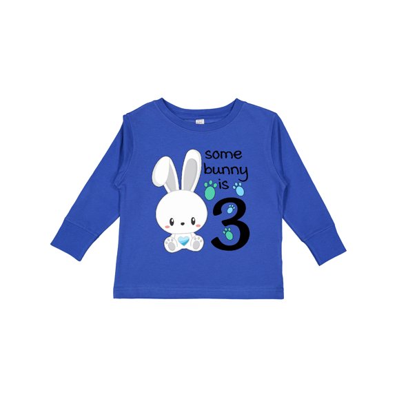 Inktastic Somebunny is Three-third Birthday Bunny Boys or Girls Long Sleeve Toddler T-Shirt