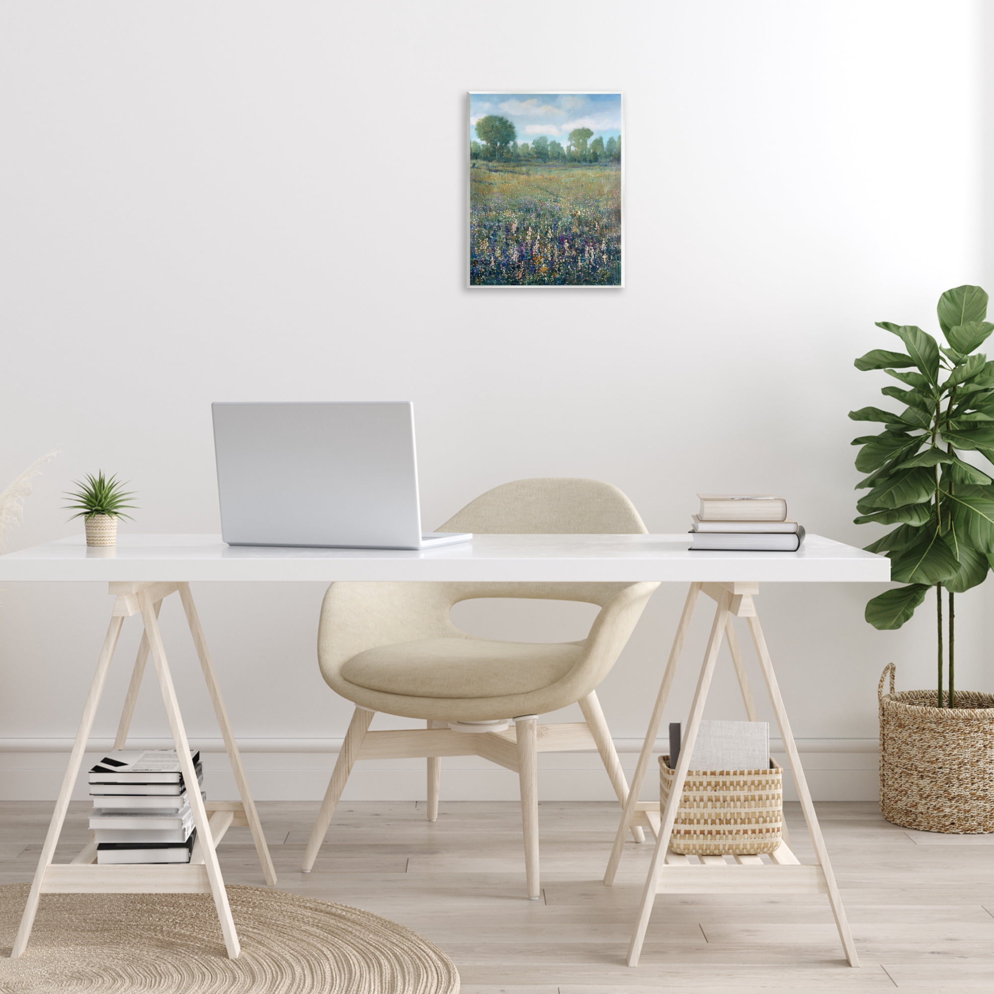 Stupell Industries Lilac & Wildflower Fields Landscape Painting Unframed Art Print Wall Art, 11 x 14