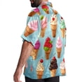 thumbnail image 3 of Ice Cream Men's Short Sleeve Poplin Beach Shirts, Casual Printed Button Down Summer Hawaiian Shirt - Unisex, 3 of 6