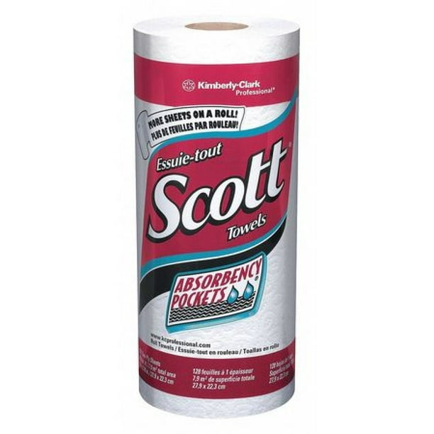 Scott Kitchen Paper Towels 41482 With Fast Drying Absorbency Pockets Perforated Standard Paper Towel Rolls 128 Sheets Per Roll 20 Rolls Per Case Walmart Com Walmart Com