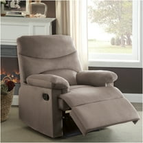 JERFIT Modern Fabric Recliner Chair with Push-Back Reclining, Pillow Top Arms and Plush Cushions for Living Room, Light Brown